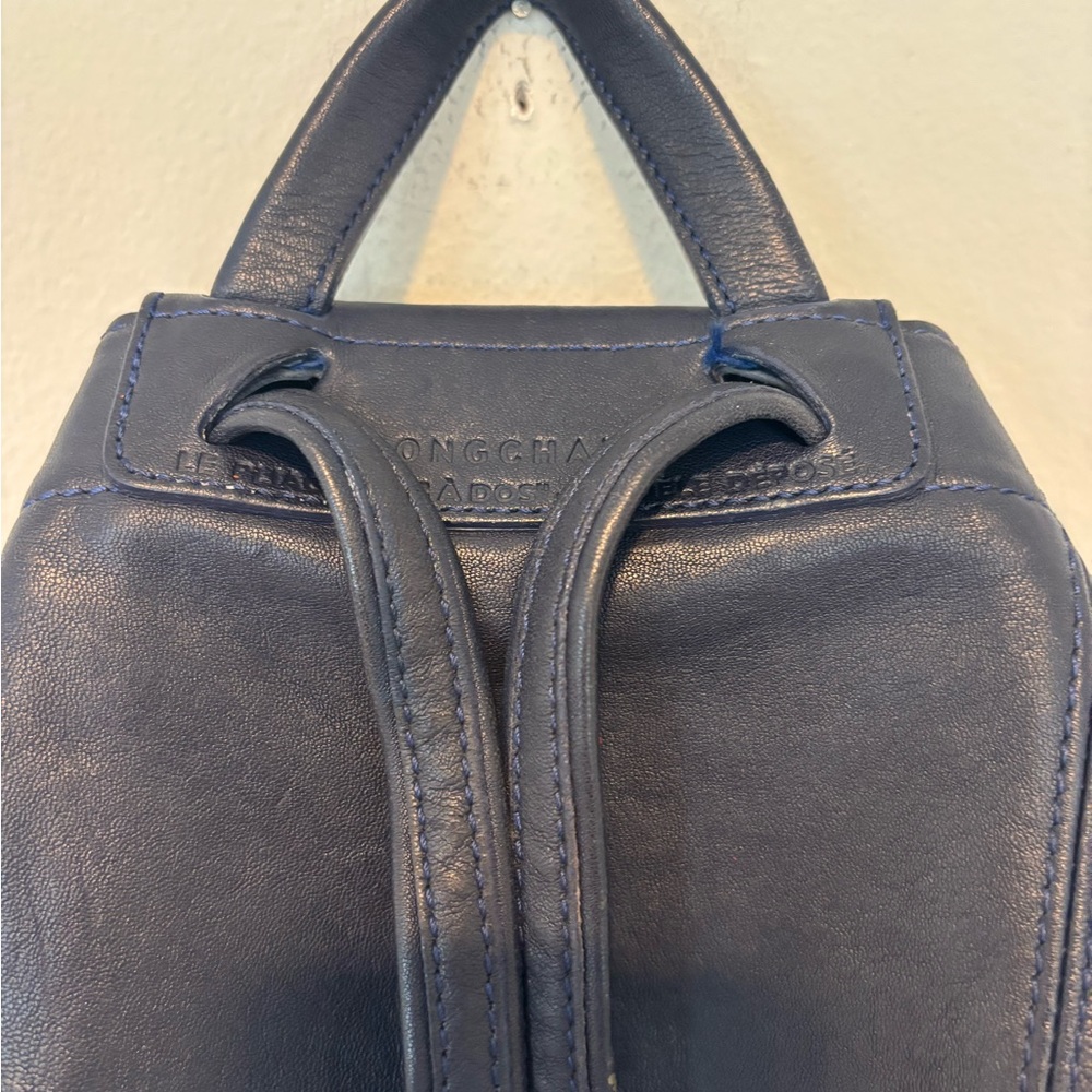 Longchamp Navy Leather Backpack 170 - Picture 4 of 9